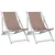 Produktbild 2 för Strandstolar hopfällbara 2 st brun aluminium och textilen
