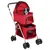 Produktbild 2 för Hopfällbar hundvagn dubbel röd 83x48x97 cm oxfordtyg
