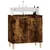 Produktbild 4 för Tvättställsskåp rökfärgad ek 58x33x60 cm konstruerat trä