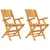 Produktbild 2 för Hopfällbara trädgårdsstolar 2 st 55x61x90 cm massiv teak
