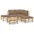 Produktbild 2 för Loungegrupp 6 delar taupe dynor bambu
