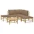 Produktbild 3 för Loungegrupp 6 delar taupe dynor bambu