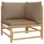Produktbild 4 för Loungegrupp 11 delar taupe dynor bambu
