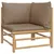 Produktbild 4 för Loungegrupp 12 delar taupe dynor bambu