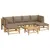 Produktbild 3 för Loungegrupp 7 delar taupe dynor bambu