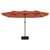 Produktbild 5 för Parasoll dubbelt med LED 449x245 cm terrakotta