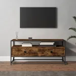 Tv-bänk rökfärgad ek 100x35x45 cm konstruerat trä