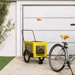 Cykelvagn för djur gul och svart oxfordtyg och järn
