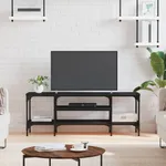Tv-bänk svart 121x35x45 cm konstruerat trä & järn