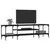 Produktbild 3 för Tv-bänk svart 161x35x45 cm konstruerat trä & järn