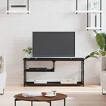 Tv-bänk svart 103x38x46,5 cm konstruerat trä och stål