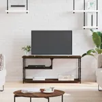 Tv-bänk brun ek 103x38x46,5 cm konstruerat trä och stål
