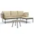 Produktbild 2 för Loungegrupp för trädgården med beige dynor 3 delar konstrotting