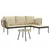 Produktbild 3 för Loungegrupp för trädgården med beige dynor 3 delar konstrotting