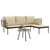 Produktbild 4 för Loungegrupp för trädgården med beige dynor 3 delar konstrotting