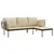 Produktbild 5 för Loungegrupp för trädgården med beige dynor 3 delar konstrotting