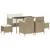 Produktbild 2 för Matgrupp med dynor för trädgården 6 delar beige konstrotting