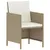 Produktbild 4 för Matgrupp med dynor för trädgården 6 delar beige konstrotting