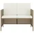 Produktbild 5 för Matgrupp med dynor för trädgården 6 delar beige konstrotting