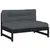 Produktbild 2 för Mittensoffa svart 120x80 cm massiv furu
