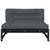Produktbild 4 för Mittensoffa svart 120x80 cm massiv furu