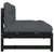 Produktbild 5 för Mittensoffa svart 120x80 cm massiv furu