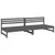 Produktbild 2 för Mittensoffor 2 st grå 120x80 cm massiv furu