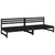 Produktbild 2 för Mittensoffor 2 st svart 120x80 cm massiv furu