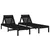 Produktbild 2 för Solsängar 2 st svart 199,5x60x74 cm massiv furu