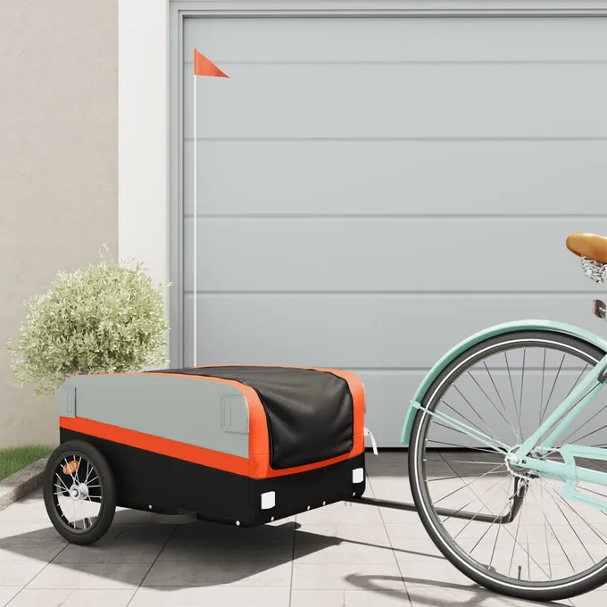 Cykelvagn svart och orange 45 kg järn