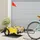 Cykelvagn transport gul oxfordtyg och järn