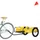 Cykelvagn transport gul oxfordtyg och järn