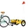 Cykelvagn gul oxfordtyg och järn