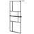 Produktbild 2 för Duschvägg med hylla svart 80x195 cm ESG-glas&aluminium