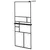 Produktbild 2 för Duschvägg med hylla svart 80x195 cm ESG-glas&aluminium