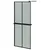 Produktbild 2 för Duschvägg med hylla svart 80x195 cm ESG-glas&aluminium