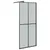 Produktbild 3 för Duschvägg med hylla svart 80x195 cm ESG-glas&aluminium