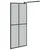 Produktbild 5 för Duschvägg med hylla svart 80x195 cm ESG-glas&aluminium