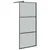 Produktbild 3 för Duschvägg med hylla svart 80x195 cm ESG-glas&aluminium