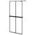 Produktbild 2 för Duschvägg med hylla svart 90x195 cm ESG-glas&aluminium