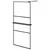 Produktbild 2 för Duschvägg med hylla svart 90x195 cm ESG-glas&aluminium