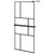 Produktbild 3 för Duschvägg med hylla svart 90x195 cm ESG-glas&aluminium