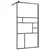 Produktbild 3 för Duschvägg med hylla svart 90x195 cm ESG-glas&aluminium