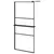 Produktbild 2 för Duschvägg med hylla svart 90x195 cm ESG-glas&aluminium
