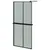 Produktbild 2 för Duschvägg med hylla svart 90x195 cm ESG-glas&aluminium