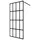 Duschvägg med hylla svart 100x195 cm ESG-glas&aluminium