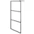 Produktbild 3 för Duschvägg med hylla svart 100x195 cm ESG-glas&aluminium
