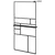 Produktbild 2 för Duschvägg med hylla svart 100x195 cm ESG-glas&aluminium