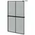 Produktbild 2 för Duschvägg med hylla svart 118x190 cm ESG-glas&aluminium