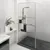 Produktbild för Duschvägg med hylla krom 90x195 cm ESG-glas&aluminium